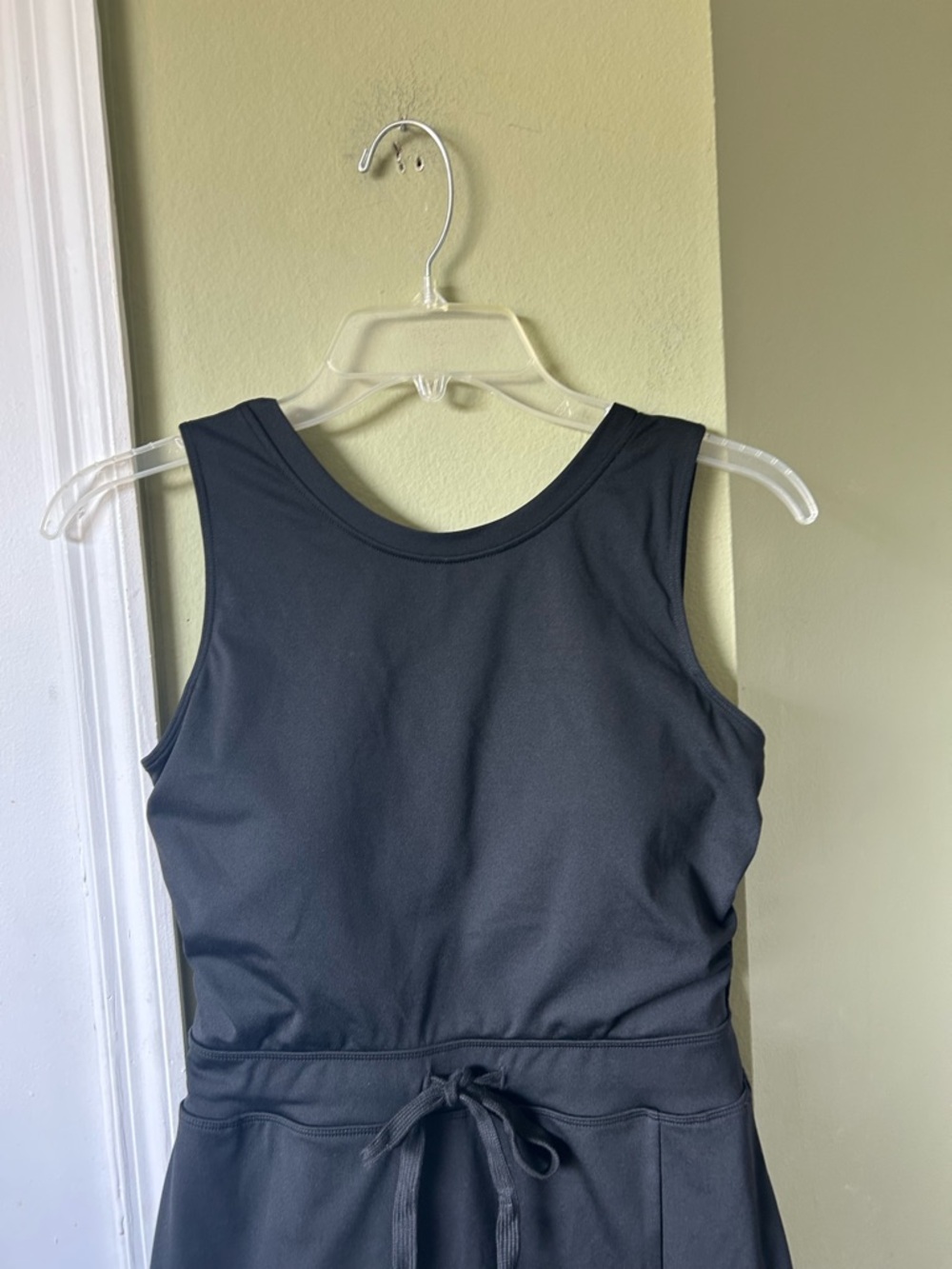 NWOT Women's Black drawing waist Tie Tennis Dress w/Shorts - Picture 3 of 11
